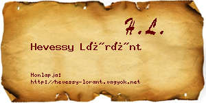 Hevessy Lóránt névjegykártya